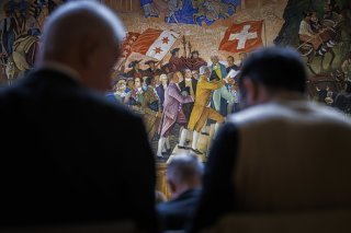 La fresque d'Ernest Bieler montrant l'entrée du Valais dans la Confederation. (image d'illustration)